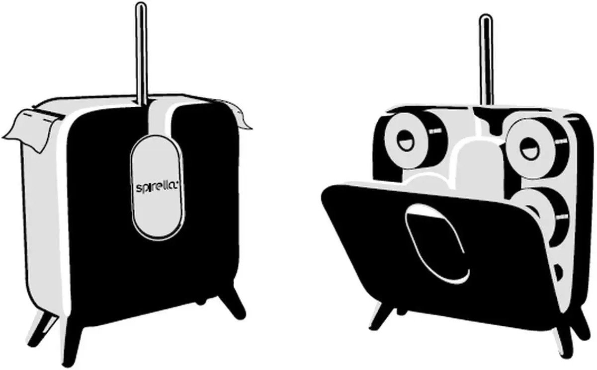 Щетка для туалета и подставка для бумаги Spirella Cube (Grey)