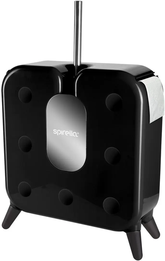 Щетка для туалета и подставка для бумаги Spirella Cube (Grey)