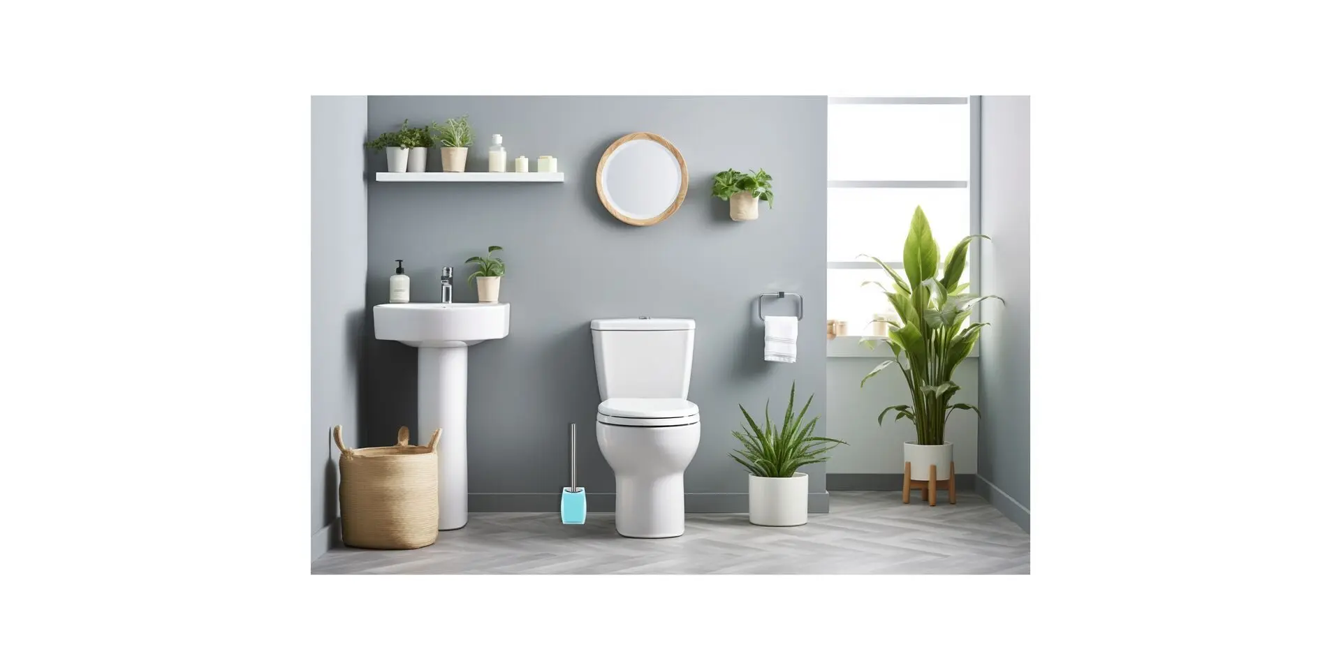 Perie pentru WC cu suport Spirella Freddo (Blue)