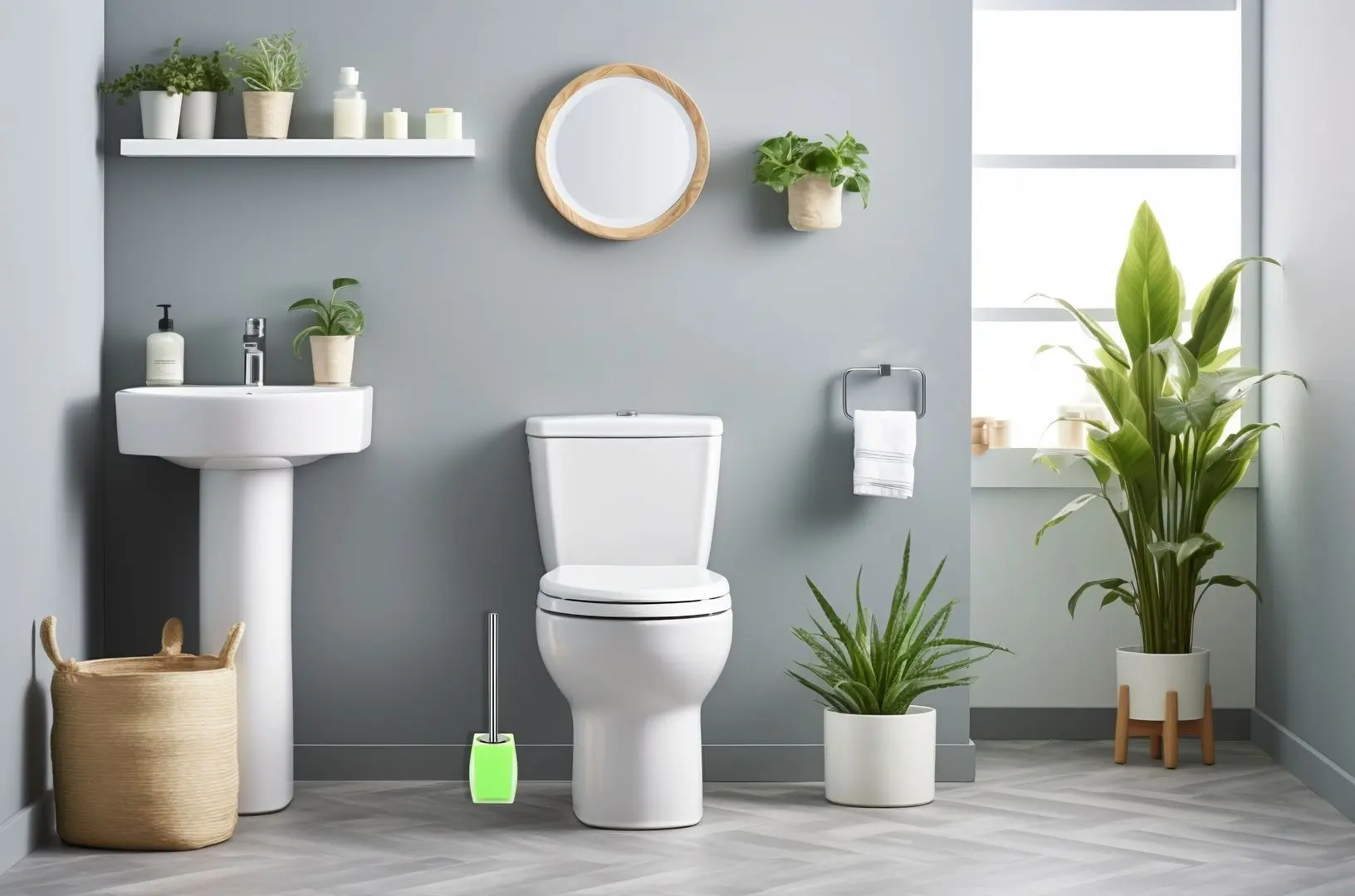 Щетка для туалета с подставкой Spirella Freddo (Green Light)