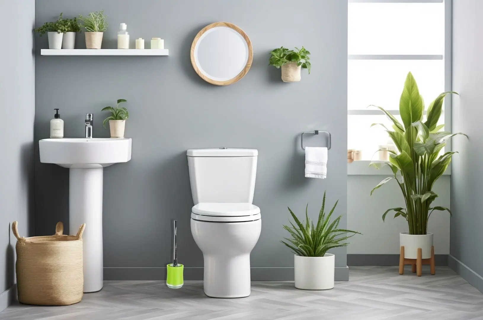 Perie pentru WC cu suport Spirella Sydney (Green)