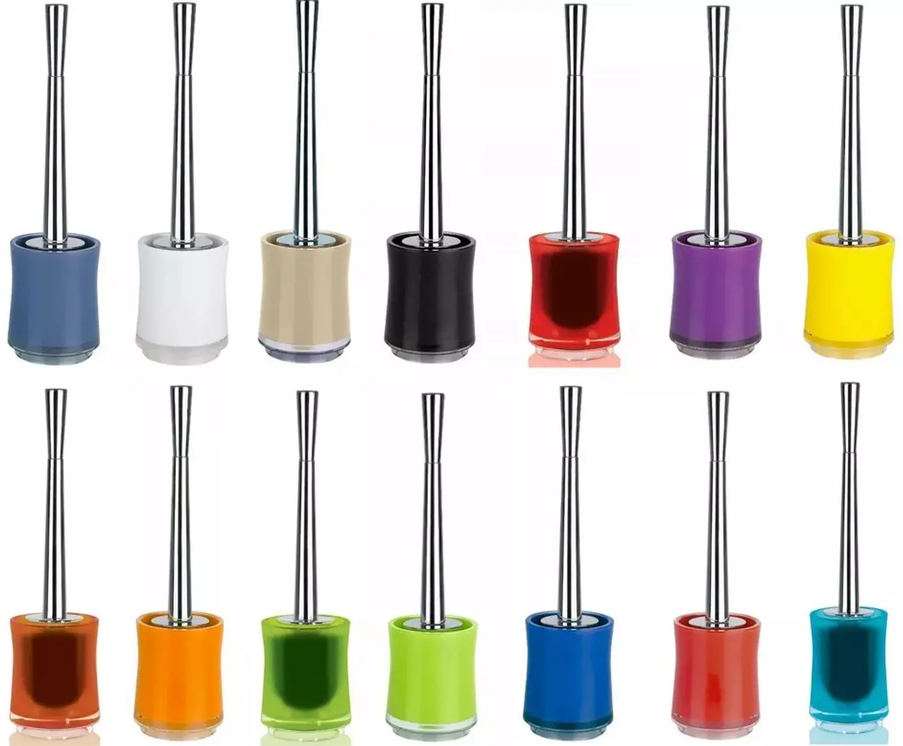 Perie pentru WC cu suport Spirella Sydney (Orange)