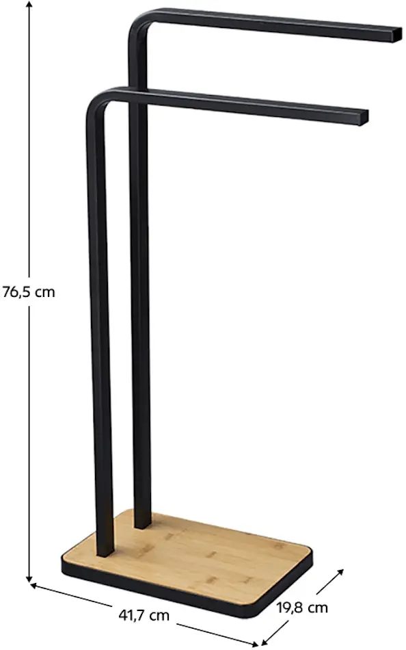 Suport pentru prosop Tempo Kondela Labav (Black/Bamboo) - 7