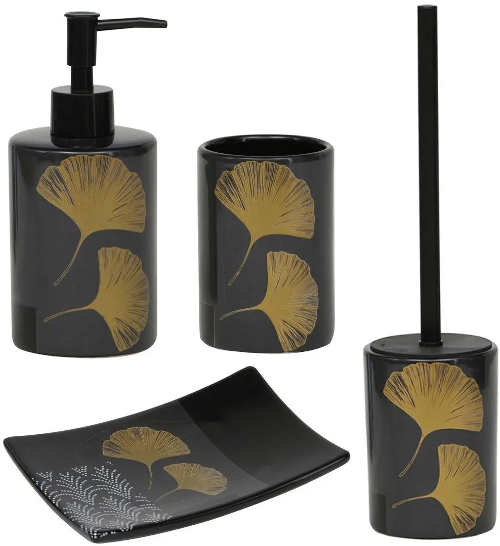Perie pentru WC cu suport Tendance Gingko (Black)