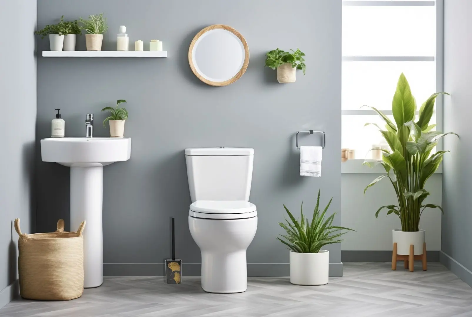 Perie pentru WC cu suport Tendance Gingko (Black)