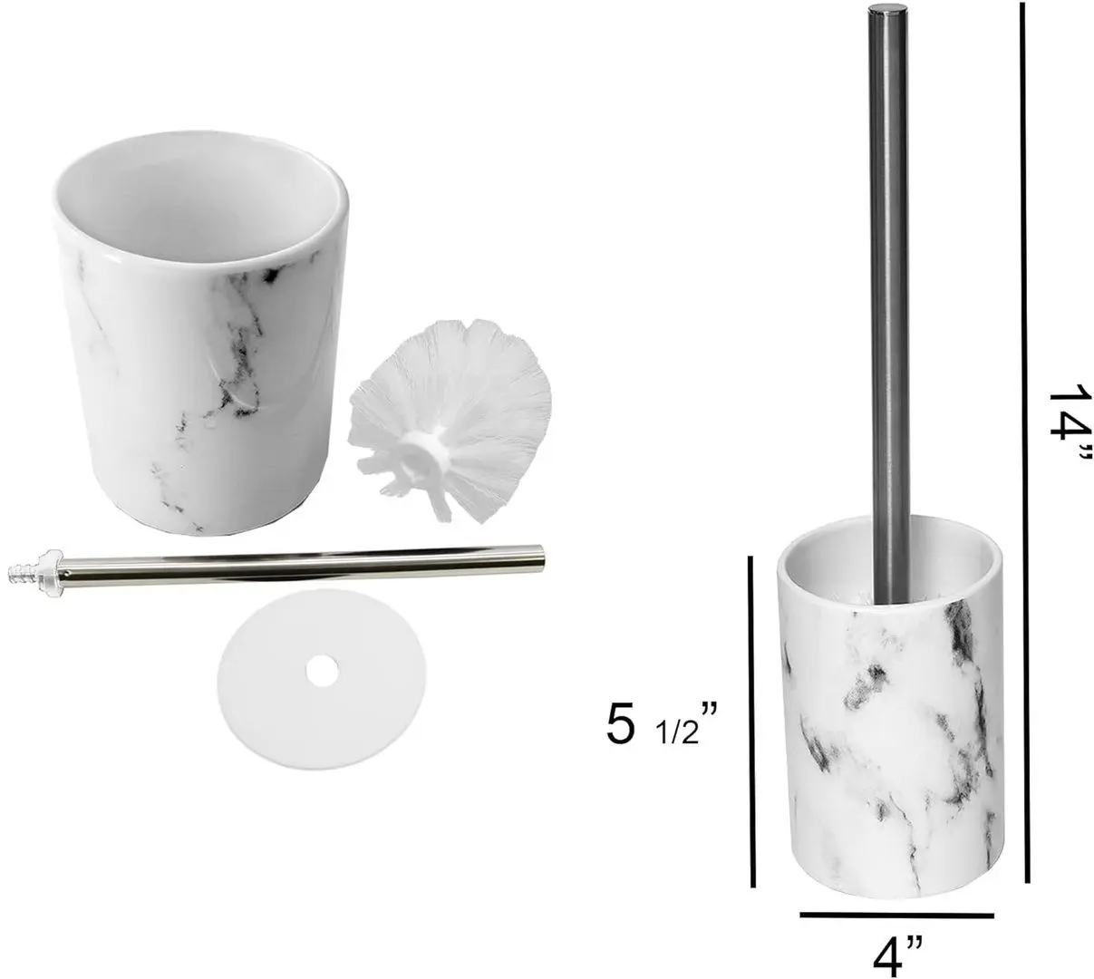 Щетка для туалета с подставкой Tendance Marble (White)