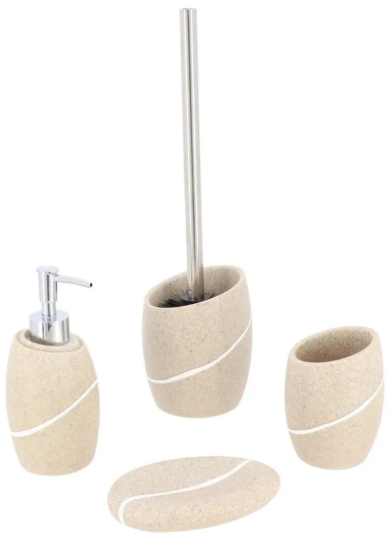 Perie pentru WC cu suport Tendance Stone Effect 51949 (Beige) - 3