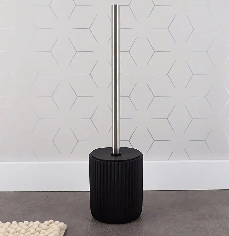 Perie pentru WC cu suport Tendance Vertical Stripes 51947 (Black)