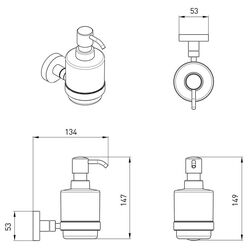 Dozator pentru sapun lichid Volle Ronda (Chrome/Transparent) Thumb