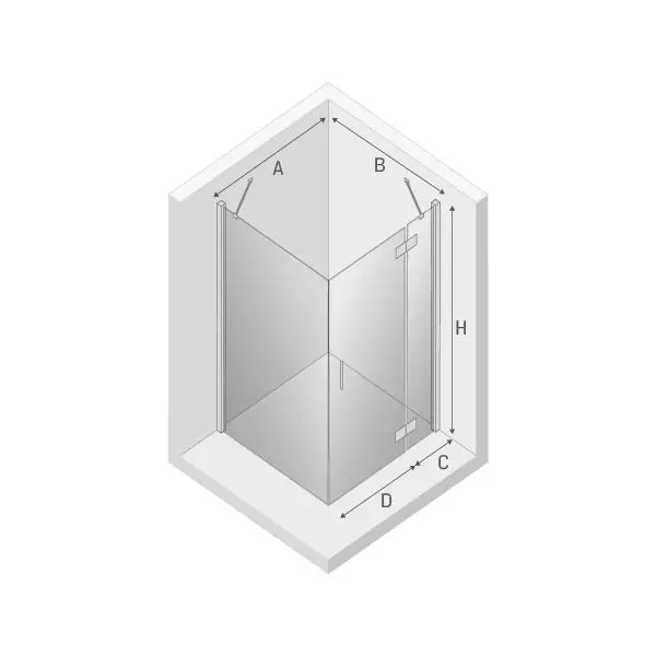 Cabina de dus New Trendy New Renoma D-0113A/D-0084B 90x90 Left (Chrome) - 7