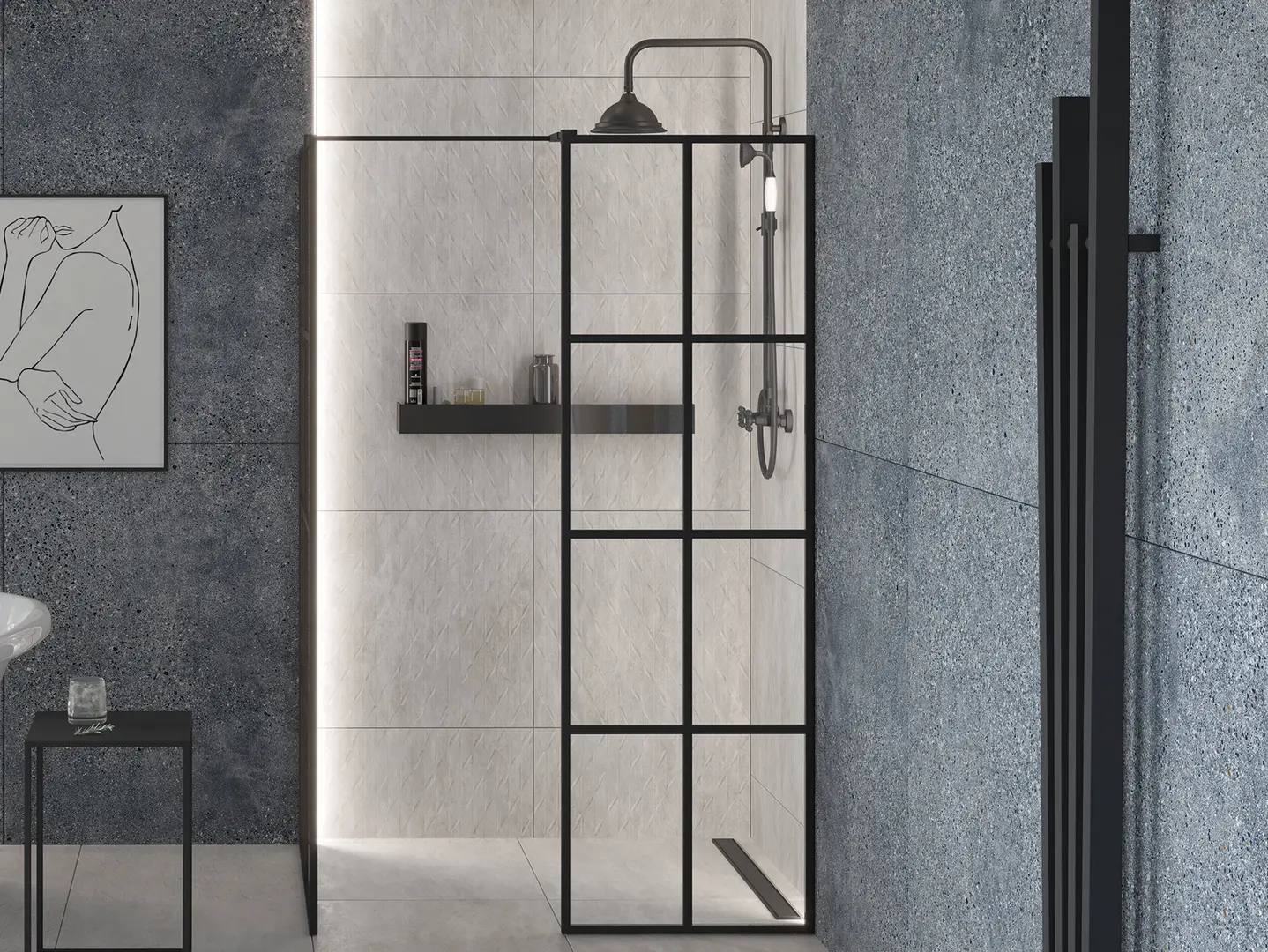 Cabina de dus Besco Excea EXC-129-190B 120x90x190 (Transparent) - 3