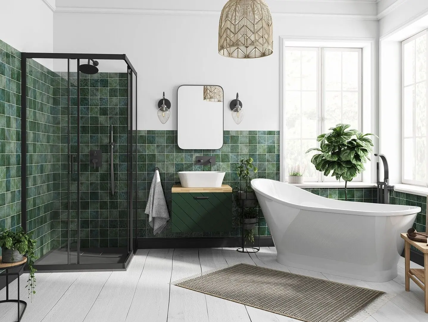 Cabina de dus Besco Modern Black MKB-80-190-C 80x80x190 (Transparent) - 3