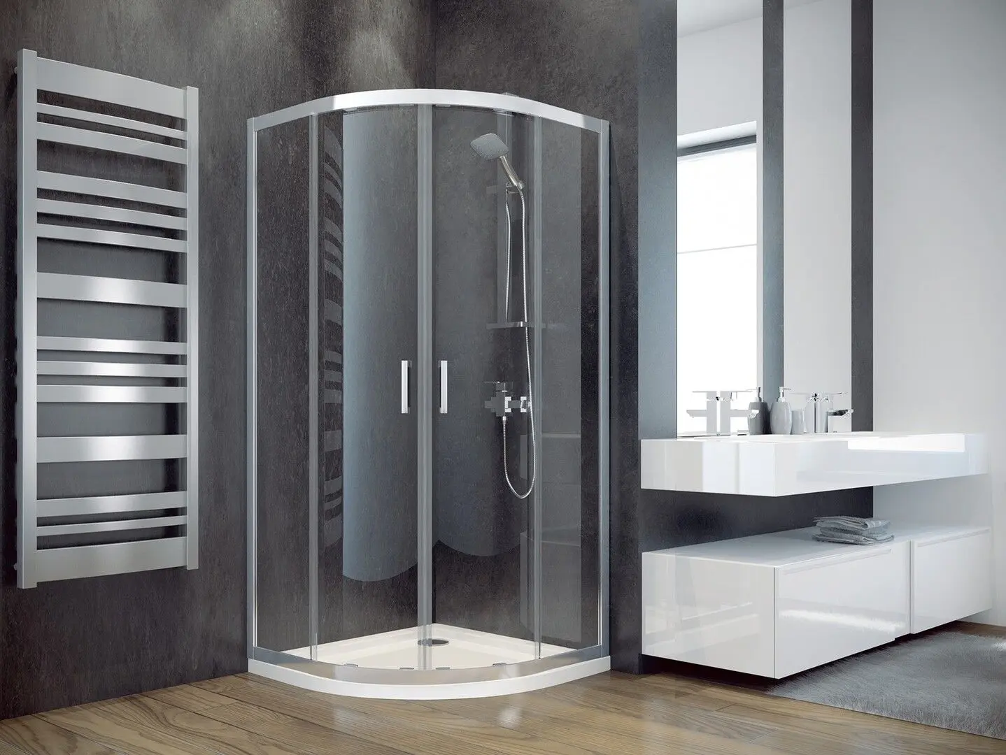 Cabina de dus Besco Modern MP-80-185-G 80x80x185 (Graphite) - 2