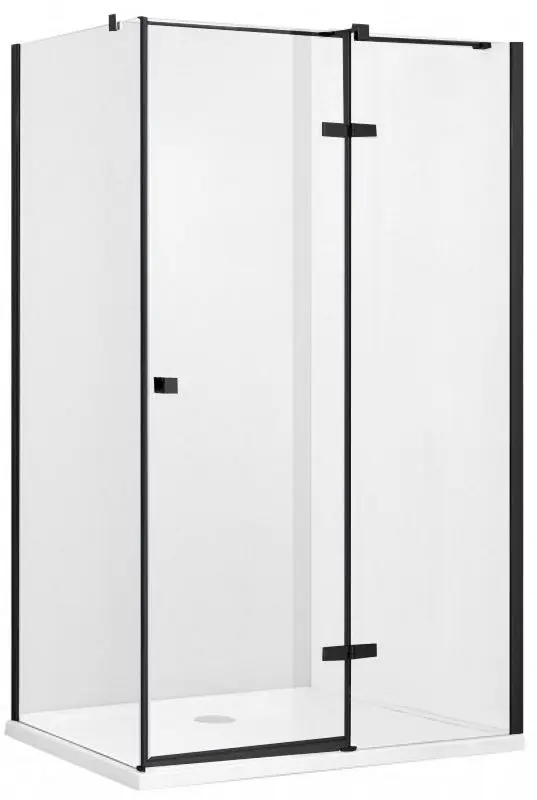 Cabina de dus Besco Pixa Black Left PPL-109-195B 100x90x195 (Transparent)