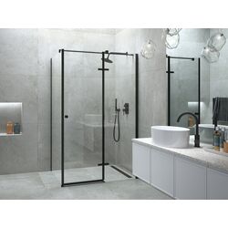 Cabina de dus Besco Pixa Black Left PPL-129-195B 120x90x195 (Transparent) Thumb