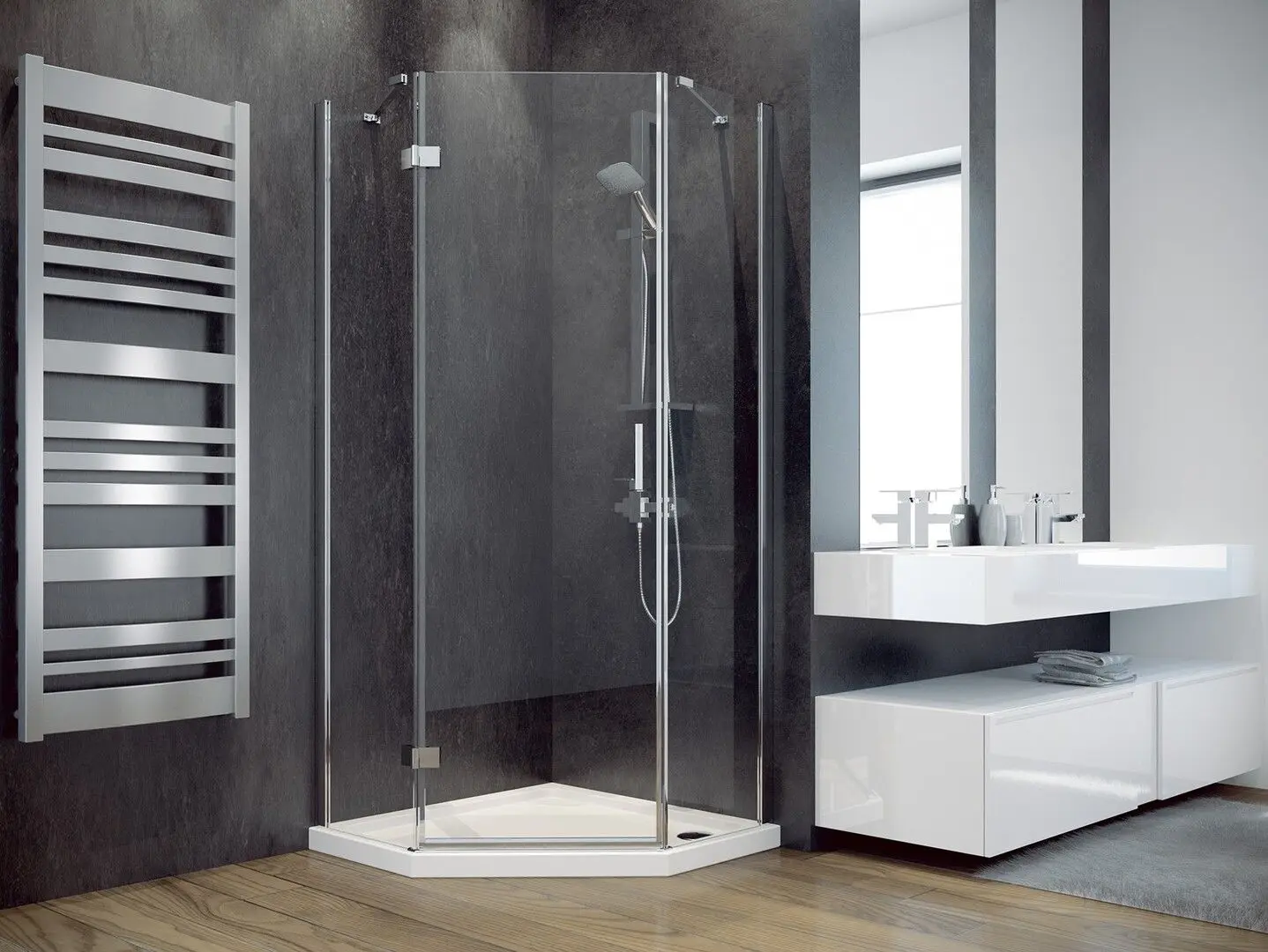 Душевая кабина Besco Viva Right V5P-90-195-C 90x90x195 (Transparent) - 2