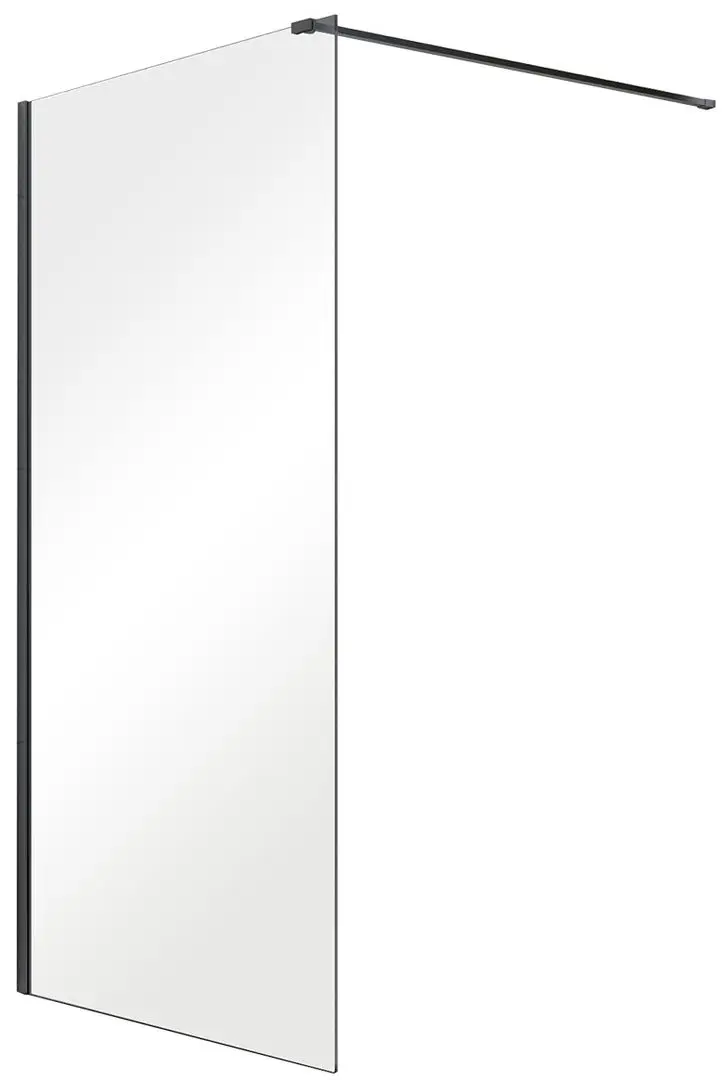 Perete de dus Besco Aveo Black AVB-120-195C 120x195 (Transparent)