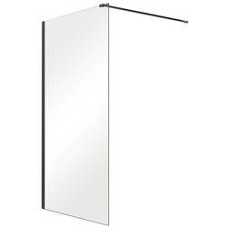 Perete de dus Besco Aveo Black AVB-130-195C 130x195 (Transparent)