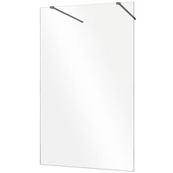 Perete de dus Besco Aveo Due Black ADB-130-195C 130x195 (Transparent)