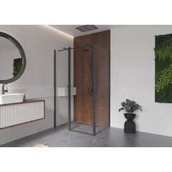 Perete de dus Besco Exo-CH Black PCH-10B-190C 100x190 (Transparent) Thumb