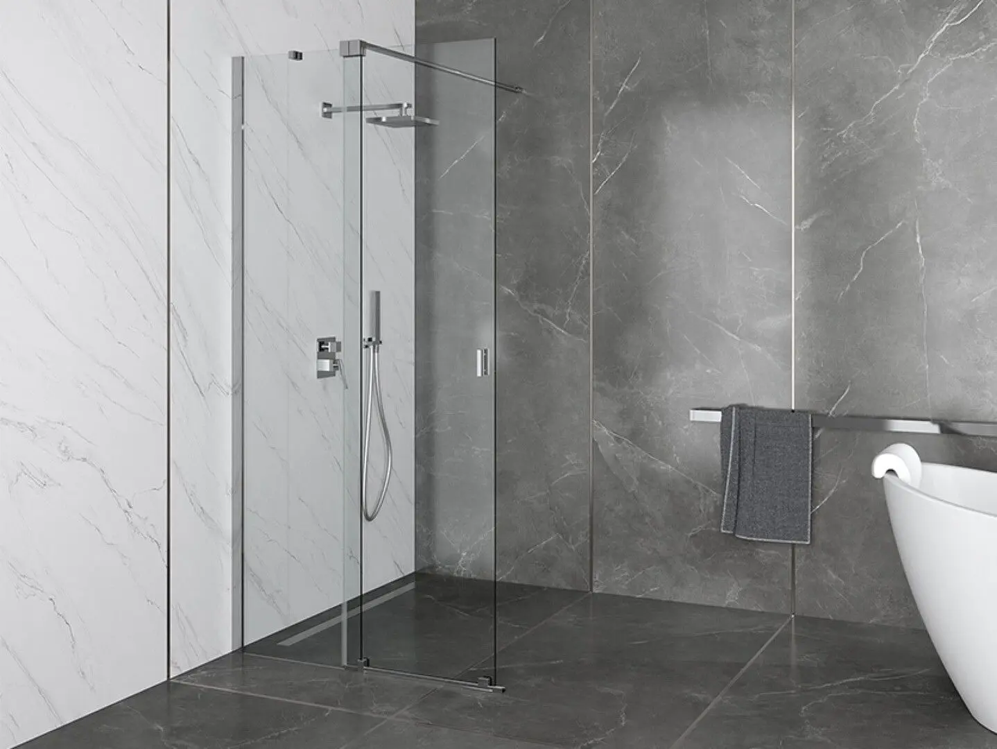Perete de dus glisant Besco Vayo VY-110-200C 110x200 (Transparent) - 2