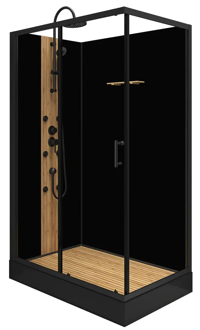 Cabina de dus cu hidromasaj Bamboo 120x80 (Black)