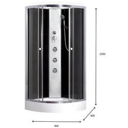 Cabina de dus cu hidromasaj Breezz Loona Hydro Lux NT-90 (White/Satin) Thumb