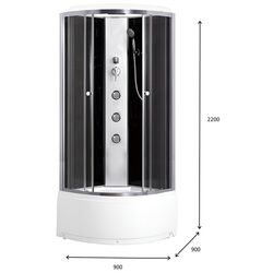 Cabina de dus cu hidromasaj Breezz Loona Hydro Lux WT-90 (White/Satin) Thumb