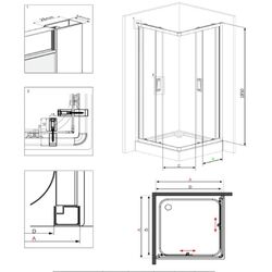 Душевая кабина Deante Funkia KYC N41K 90х90 (Transparent/Black) Thumb