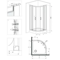 Душевая кабина Deante Funkia KYP N52K 80х80 (Black) Thumb