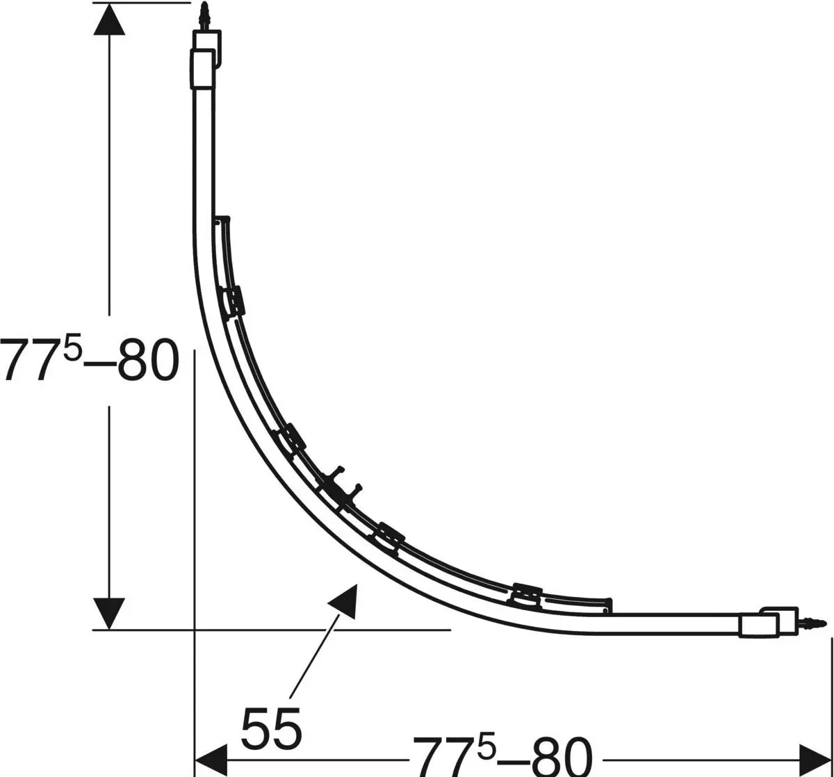 Cabina de dus Geberit Geo 80x80 560.111.00.2 (Chrome)