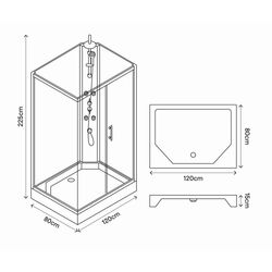 Cabina de dus cu hidromasaj GoodHome Onega (80x120) Thumb