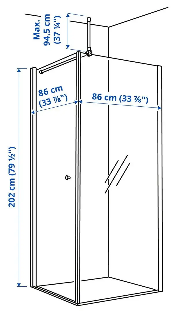 Душевая кабина Ikea Oppejen 86x86 (Хром)