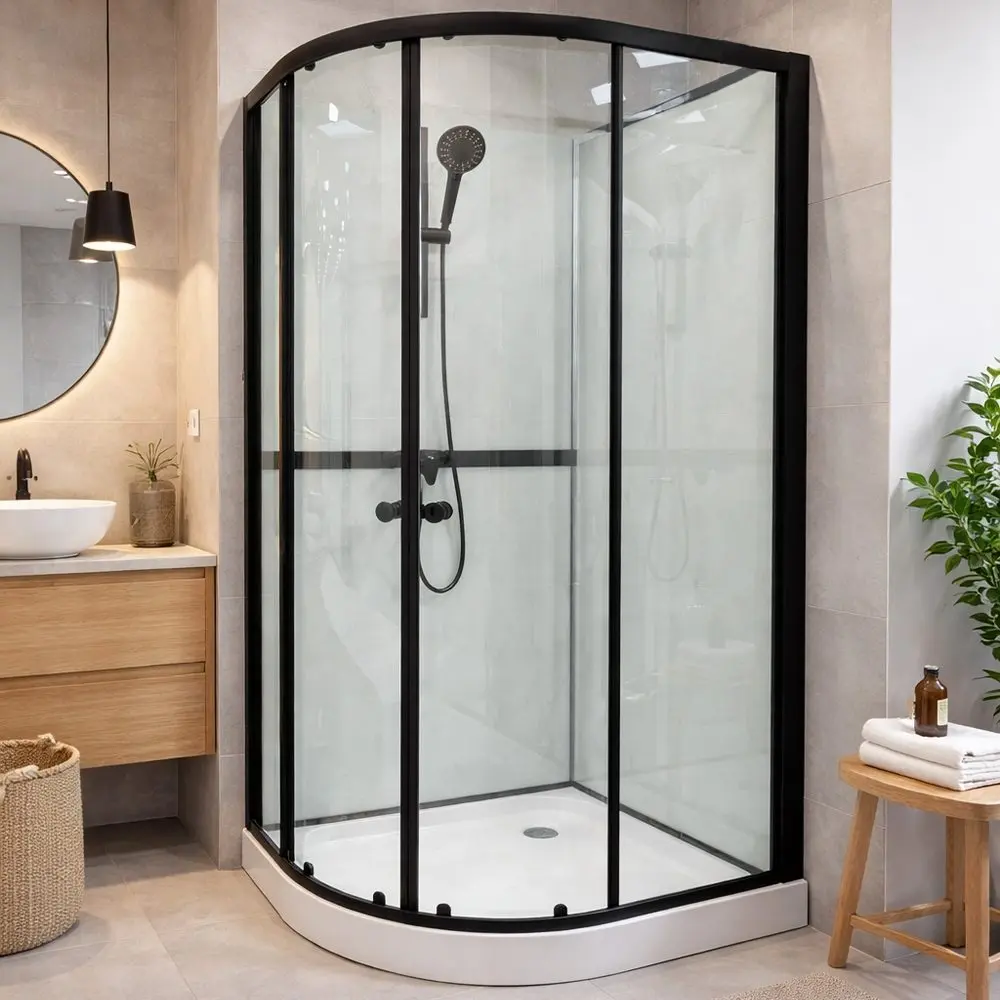 Душевая кабина LiniaH2O Fiori 900x900x2000 (Black) - 4