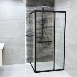Душевая кабина LiniaH2O Ritmo 100x100 (Black) Thumb