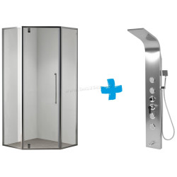 Cabina de dus cu panou de dus LiniaH2O Calabria 90x90 + Fala Steely 2 75981 (Chrome/Inox)