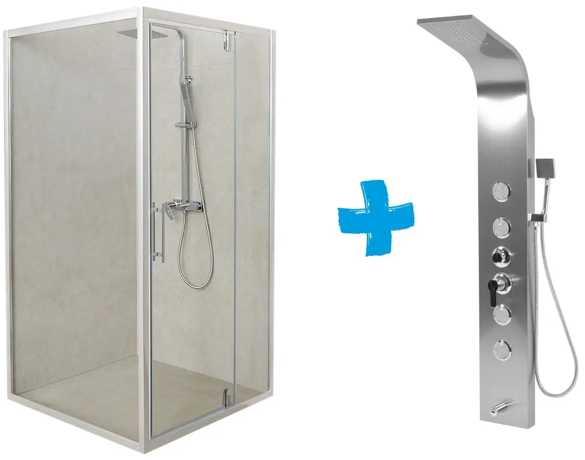 Cabina de dus cu panou de dus LiniaH2O Trend New 190x100 + Fala Steely 2 75981 (Chrome/Inox)