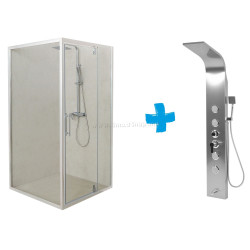 Душевая кабина с душевой панелью LiniaH2O Trend New 90x90 + Fala Steely 2 75981 (Chrome/Inox)