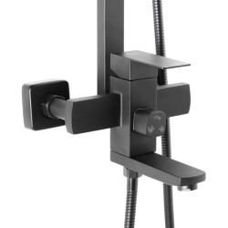 Cabina de dus cu sistem de dus LiniaH2O Malta 114394 90x90 + Mat|eco Inox Cubo (Black) Thumb