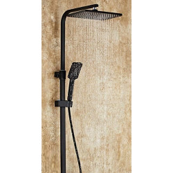 Cabina de dus cu sistem de dus LiniaH2O Malta 114394 90x90 + Mat|eco Inox Cubo (Black) Thumb