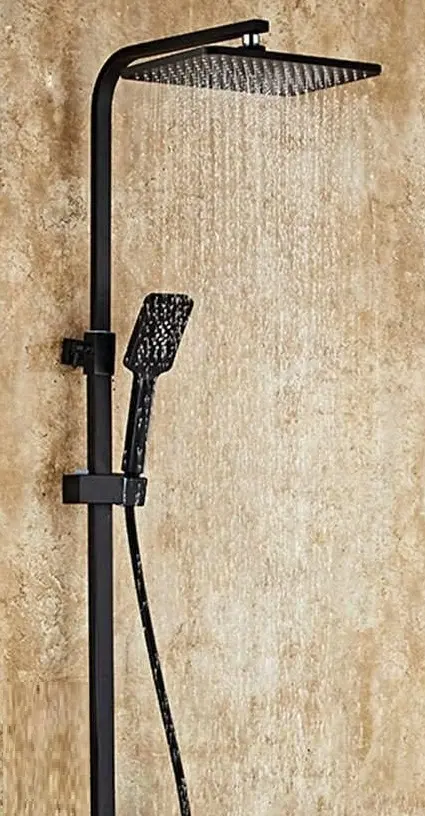 Cabina de dus cu sistem de dus LiniaH2O Malta 114394 90x90 + Mat|eco Inox Cubo (Black)