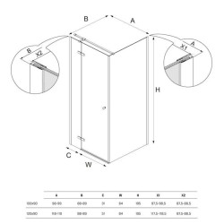 Душевая кабина New Trendy Kalibra K-4988 120x90 (Chrome) Thumb