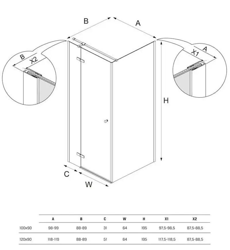 Душевая кабина New Trendy Kalibra K-4988 120x90 (Chrome) - 3