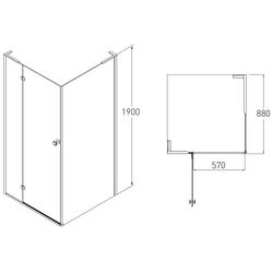 Cabina de dus Volle Benita 10-22-905Lglass 90x90 (Chrome) Thumb