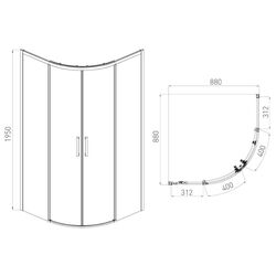 Душевая кабина Volle Solo 1010.114502 90x90 (Nickel) Thumb
