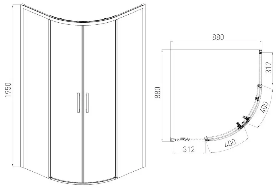 Душевая кабина Volle Solo 1010.114502 90x90 (Nickel)