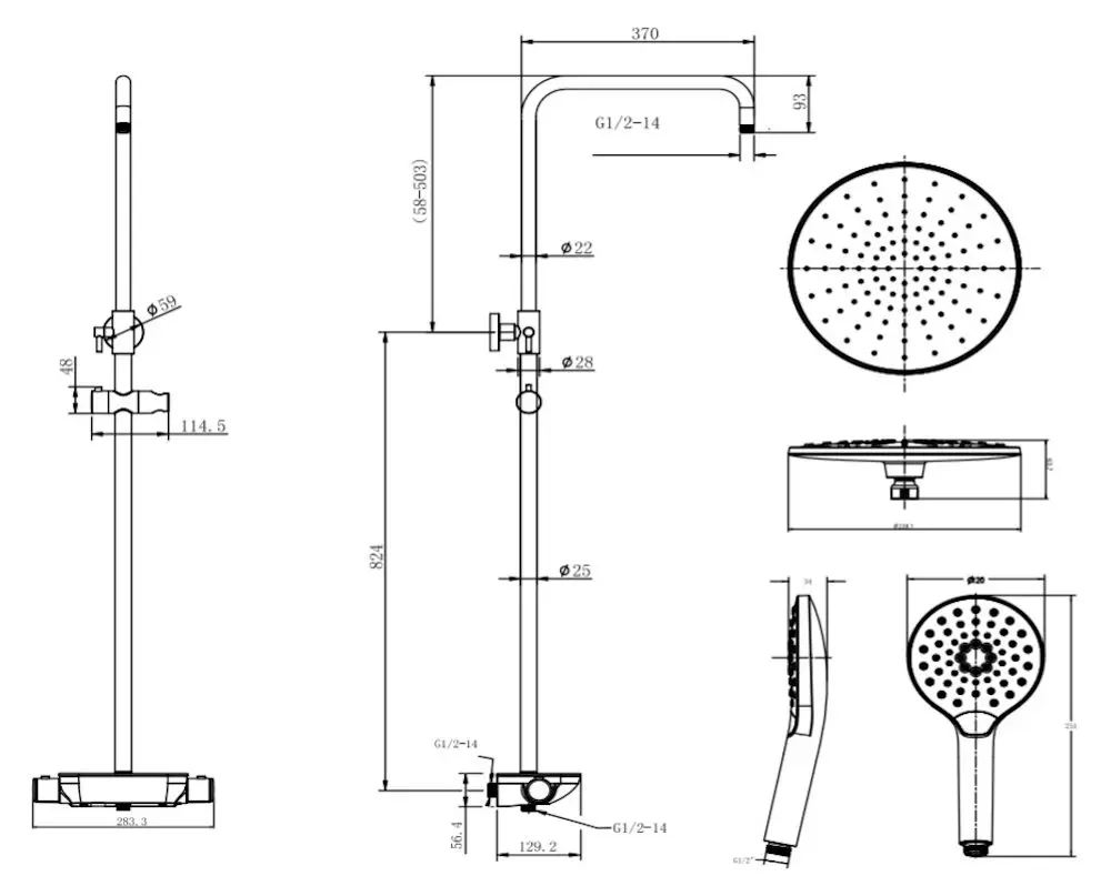 Set de dus Creavit SH510 (Inox)
