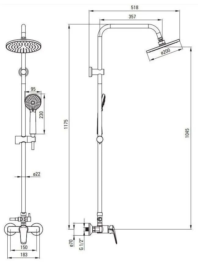 Душевой гарнитур Deante Neo Boro NER N1RK (Black)