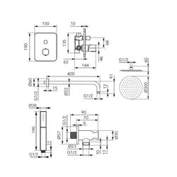 Set de dus F-Design Flusso FD1-MDR-7PSET2-11 (Chrome) Thumb