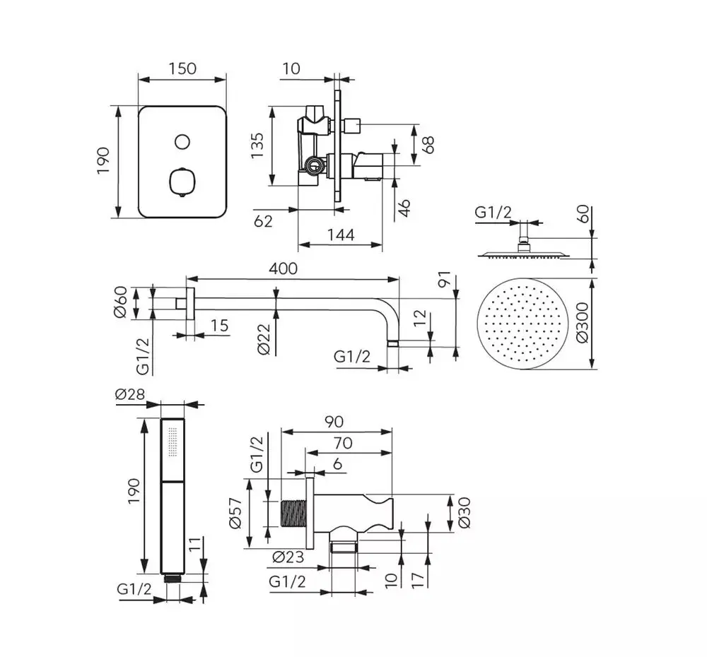 Set de dus F-Design Flusso FD1-MDR-7PSET2-11 (Chrome)